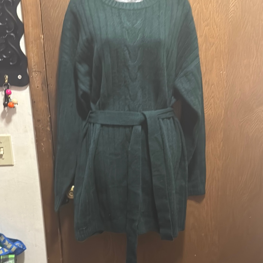 Lulu's Green Crew Neck Long Sleeve Sweater Mini Dress